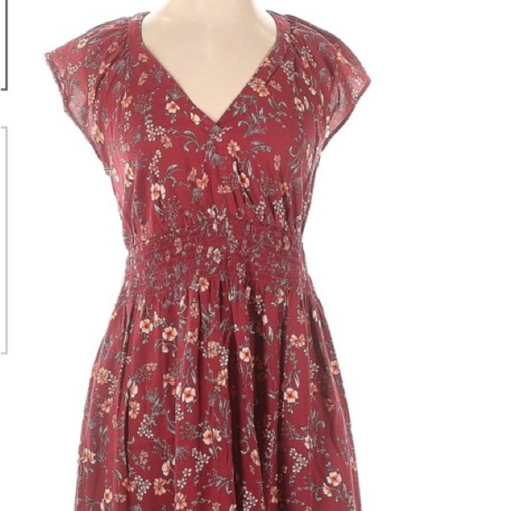 Boho Old Navy burgundy midi dress with pockets